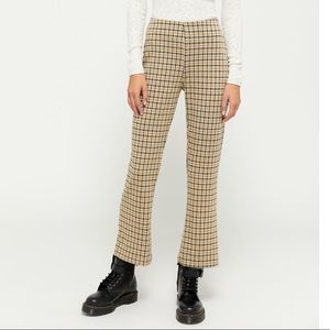 UO cara highwaisted kick flare plaid pants